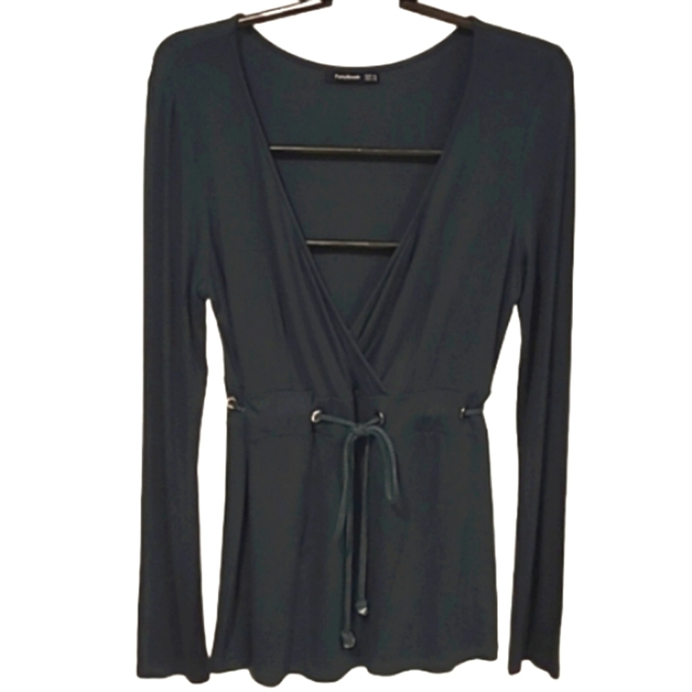 Patti Boutik Pullover Tunic Jersey Fabric Top Forest Green XL - Picture 4 of 11
